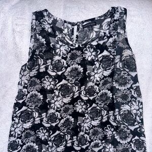 Black and White Floral Blouse